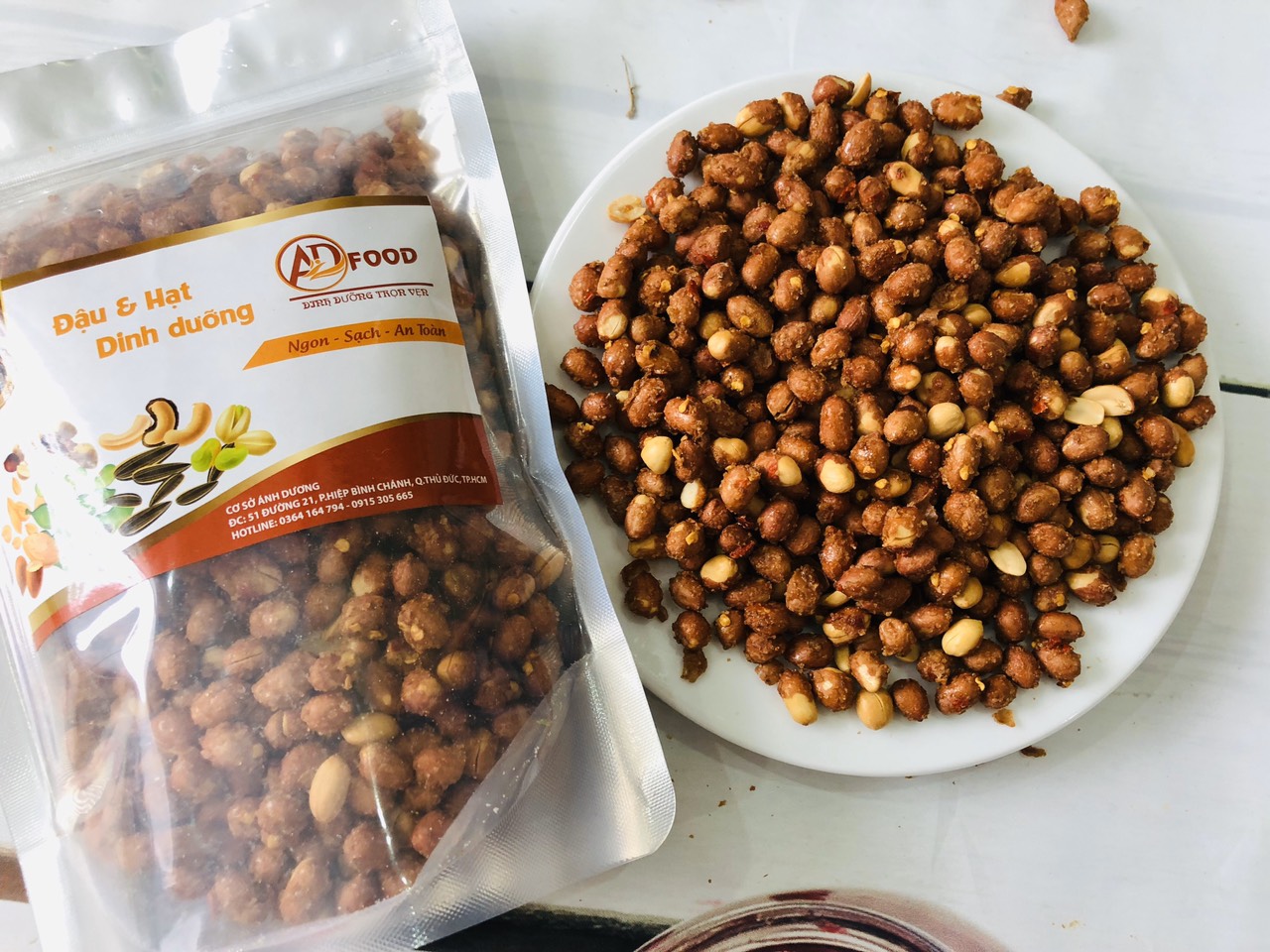 500g đậu phộng rang tỏi ớt