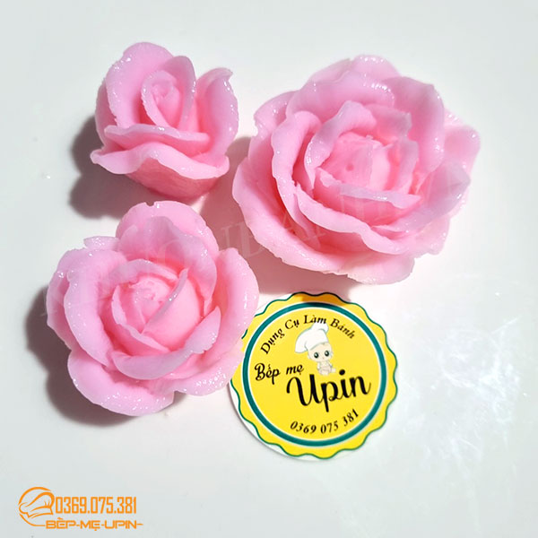 Set 3 khuôn silicon hoa hồng 4D mã C