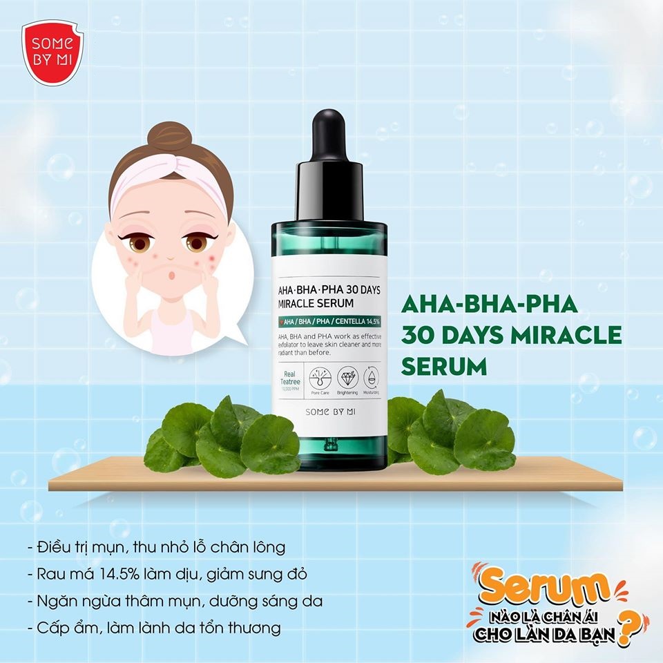 Combo 2 sản phẩm giảm mụn Some By Mi AHA-BHA-PHA 30 Days Miracle (Serum 50ml + Kem 50ml)