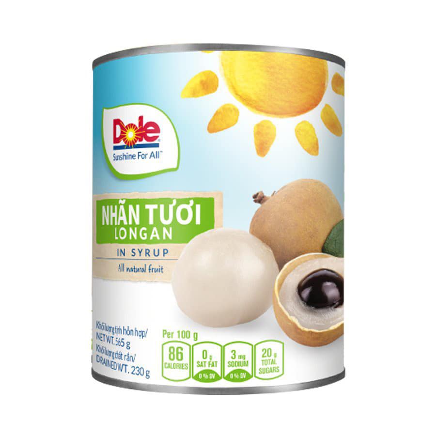 Nhãn ngâm Thái Lan Dole - Lon 565gr