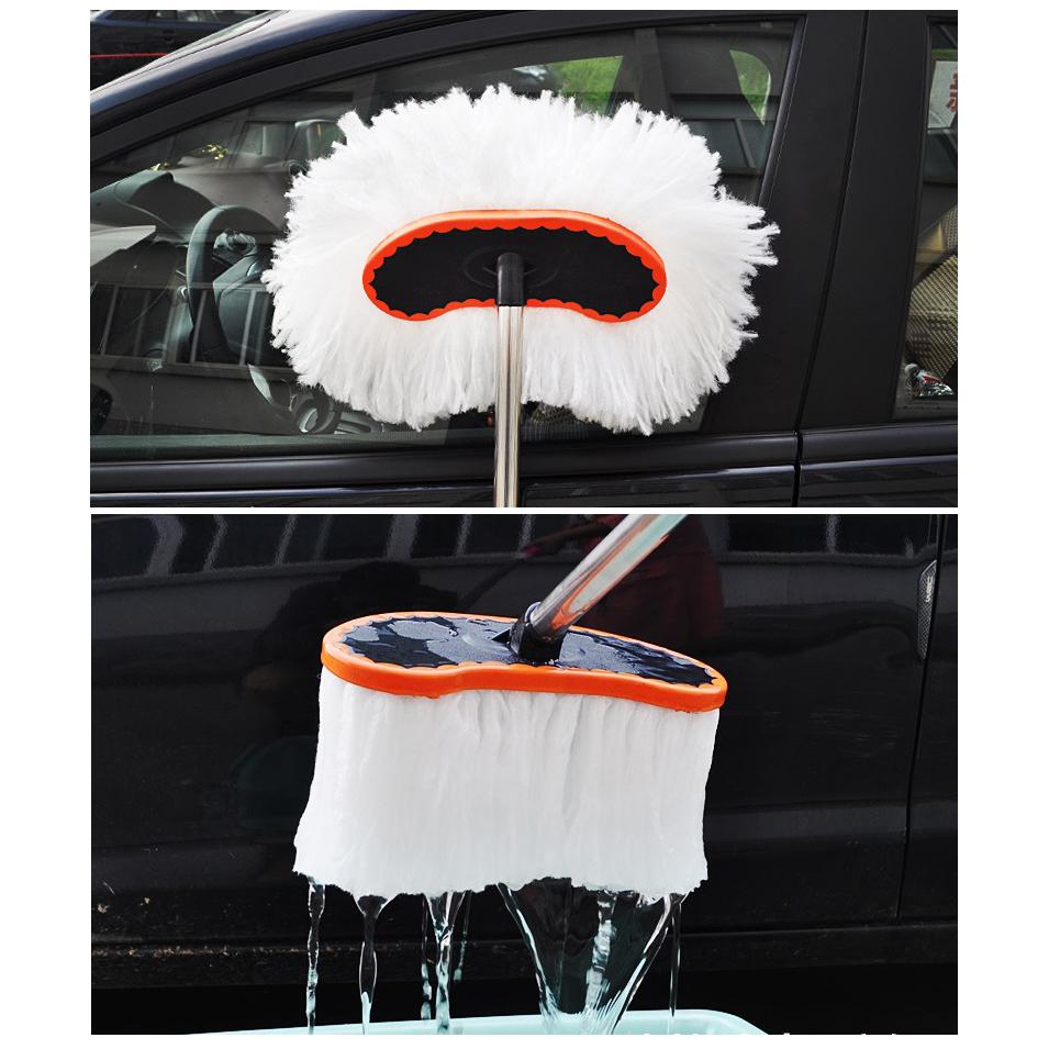 Cây rửa xe ô tô cán dài CWLH lông mềm 125cm