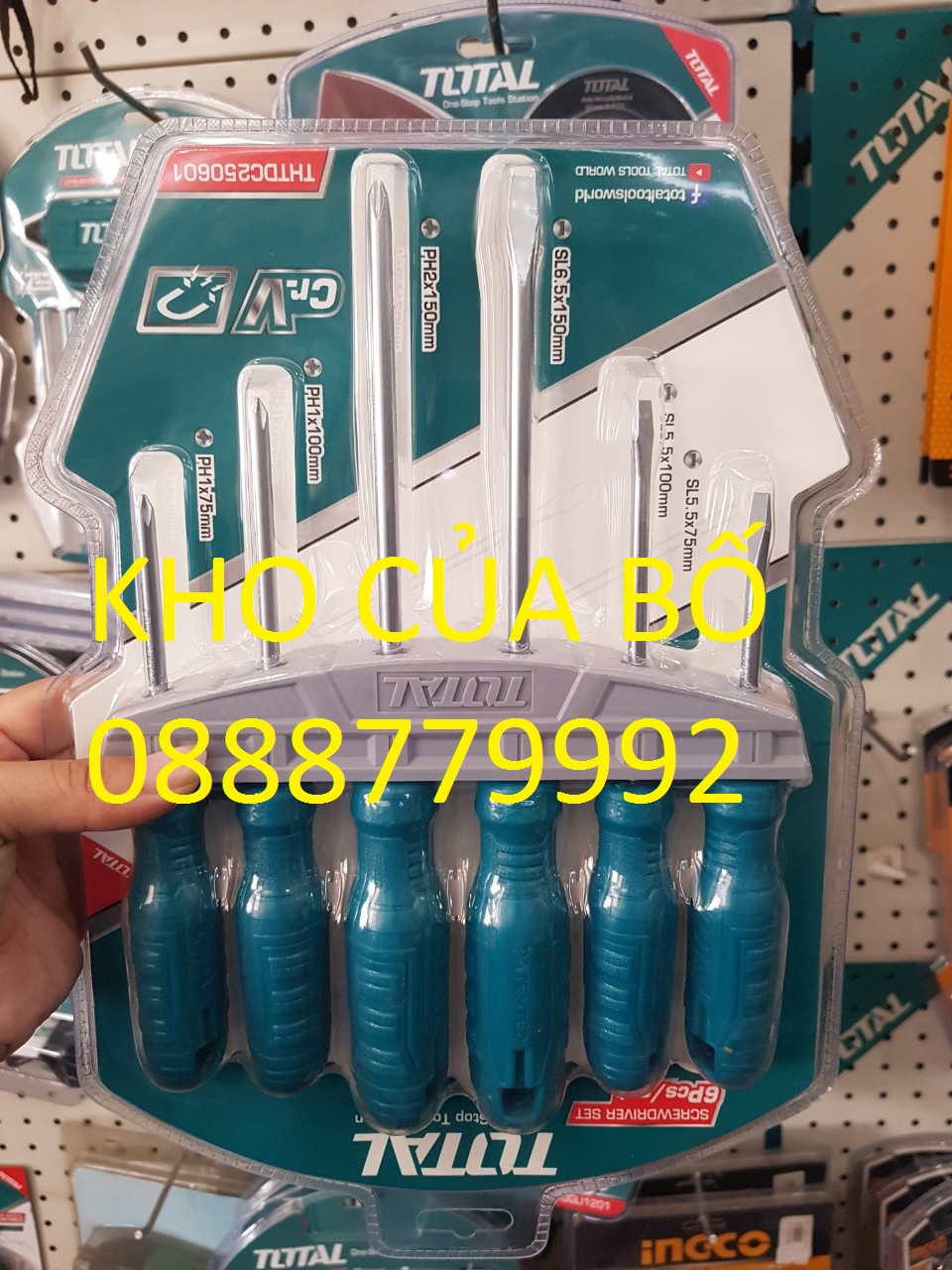 Bộ 6 tua vít dẹp và bake Total THTDC250601