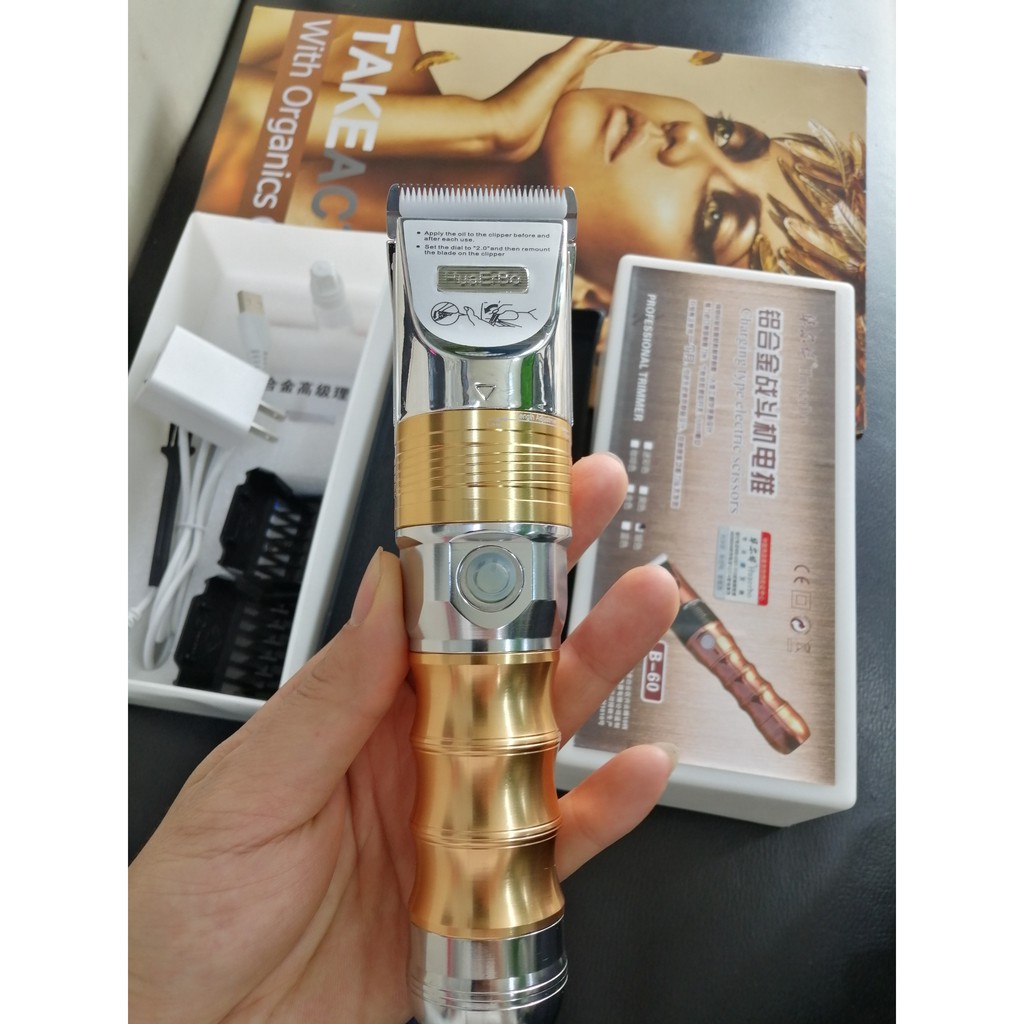 Tông đơ cắt tóc  pin trâu huaerbo B60 cao cấp