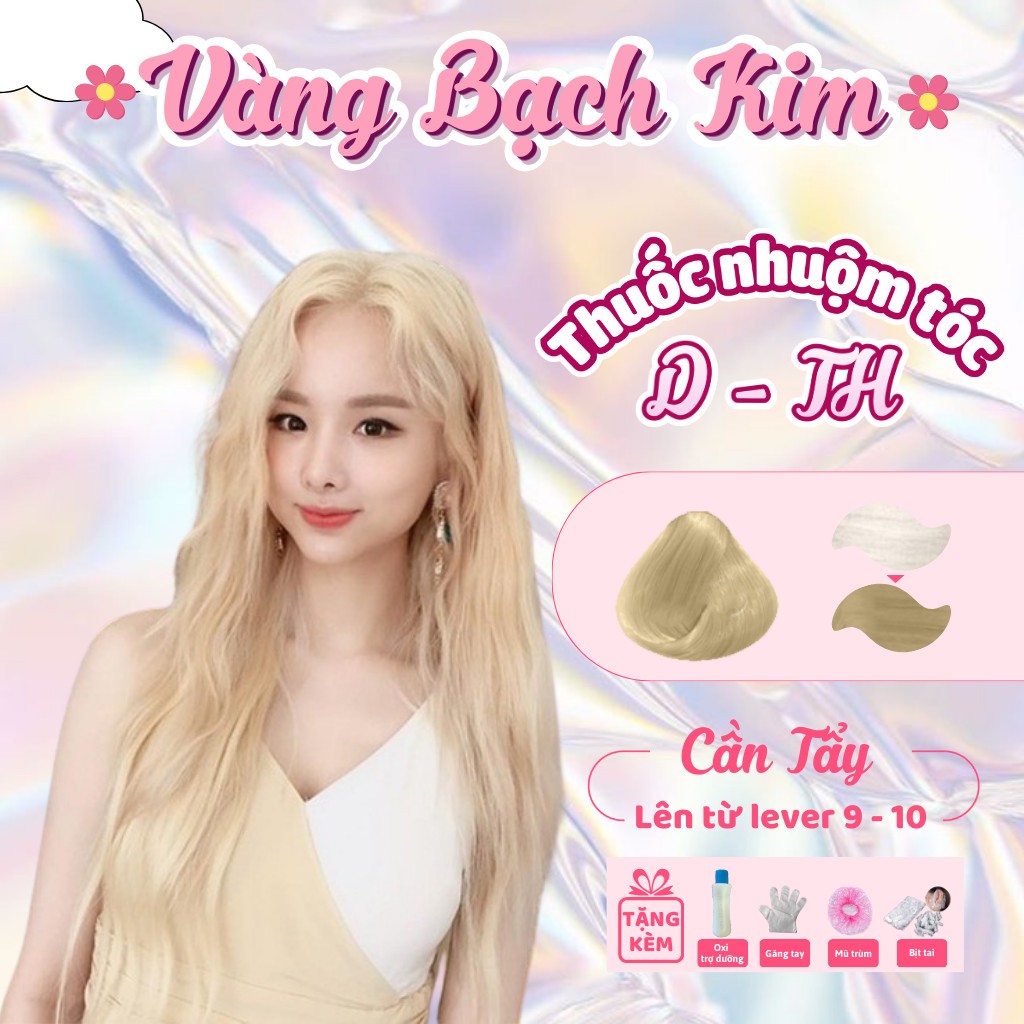 Thuốc Nhuộm Tóc Màu Vàng Bạch Kim Thuốc Nhuộm Collagen Dưỡng Nhiều Mềm Tóc