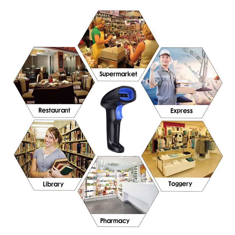 Máy quét mã vạch bluetooth không dây đọc Barcode(1D) Qrcode(3D) connect được cả Điện thoại