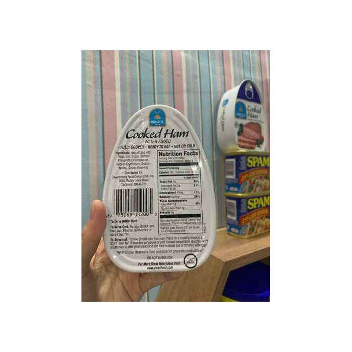 Thịt Hộp Mỹ Cao Cấp COOKED HAM BRISTOL 454g
