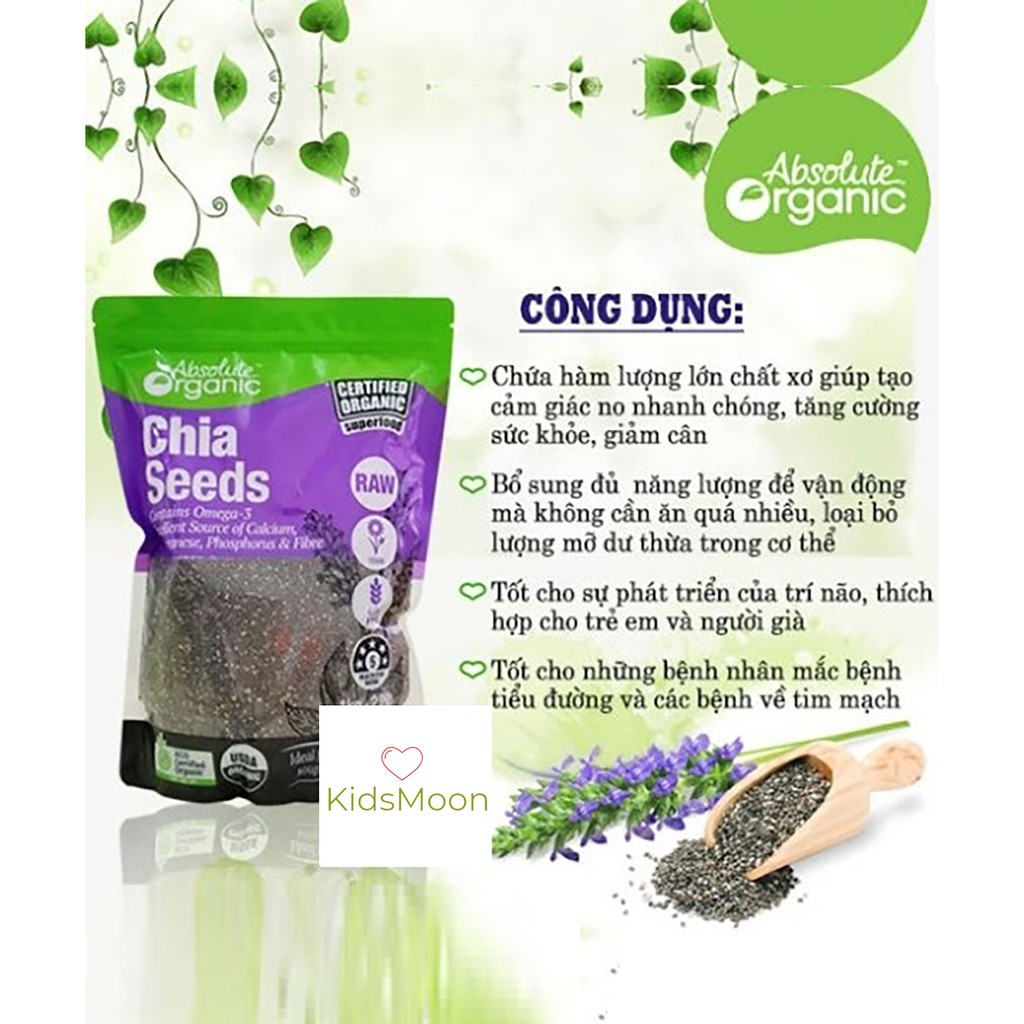 Hạt Chia Absolute Organic Túi 1kg - Shop Sunflower
