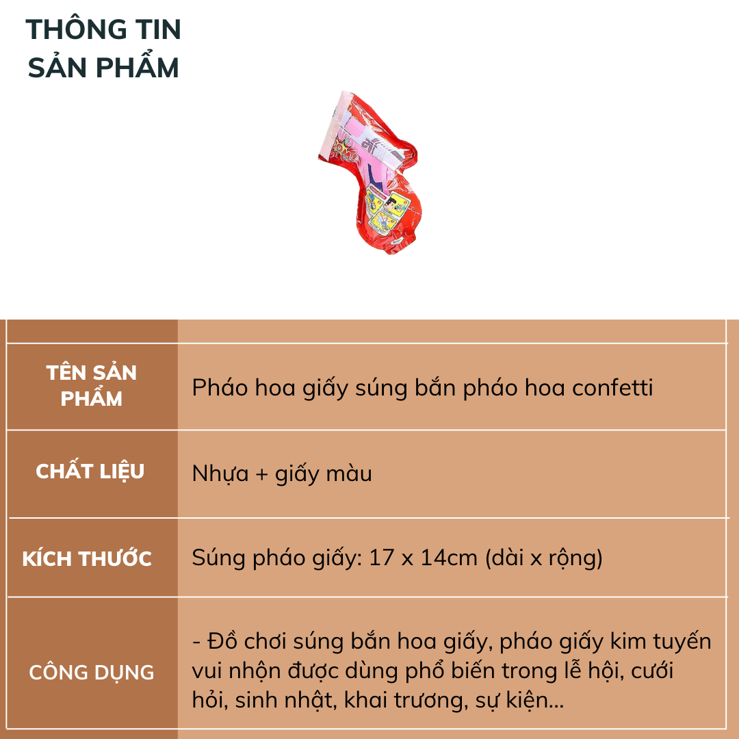Pháo hoa giấy súng bắn pháo hoa confetti