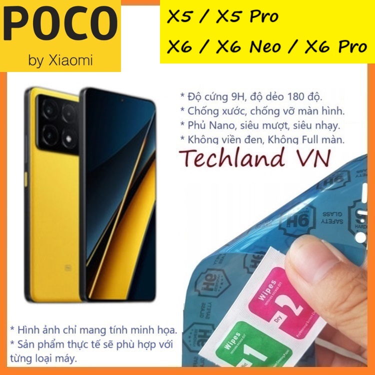 Cường Lực Phủ Nano Xiaomi Poco X5 / X6 / X5 Pro / X6 Neo / X6 Pro 5G - Trong Suốt, Không Full Màn, Không Viền Đen