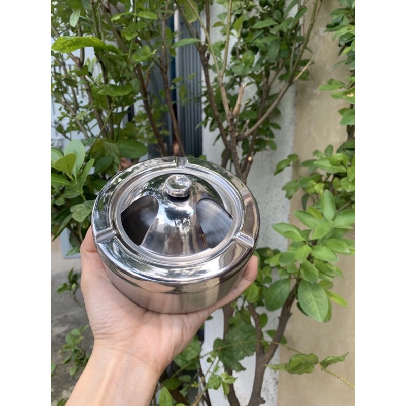 Gạt tàn  inox nắp xoay cao cấp