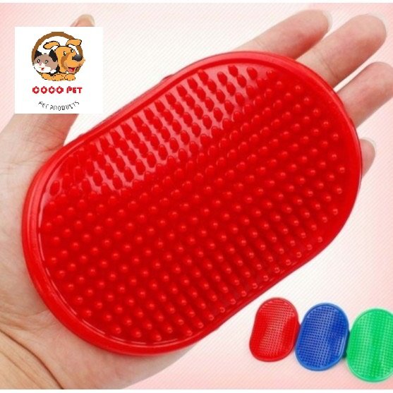Găng Tay Tắm Và Matxa Silicon Cho Chó Mèo Hình Bầu Dục