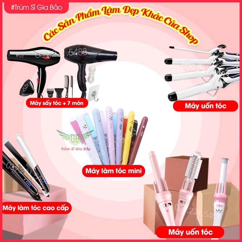 Máy là tóc, máy làm tóc, uốn duỗi kẹp tóc mini đa năng bảo hành 12 tháng.