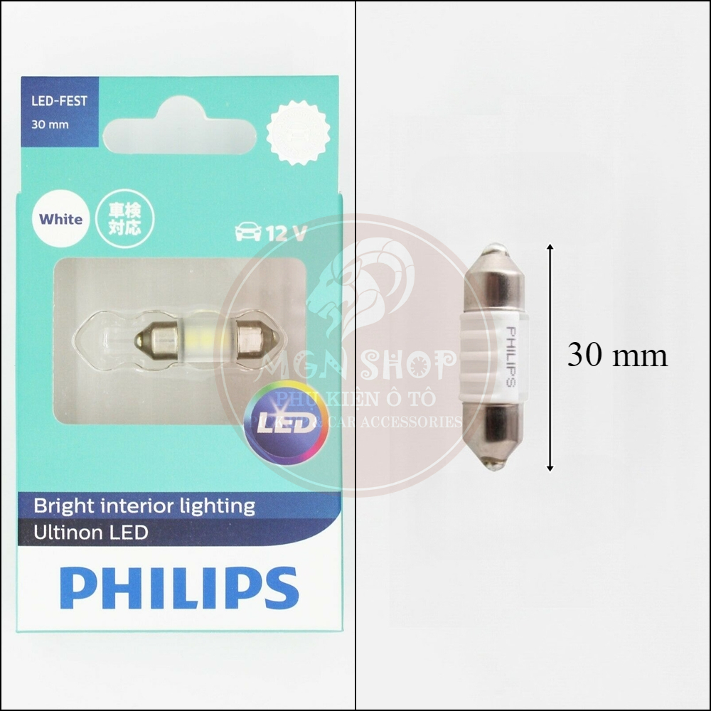 Đèn Philips Ultinon Essential LED [Festoon 30mm 38mm 43mm] [01 bóng/bộ] dành cho ô tô 6000K