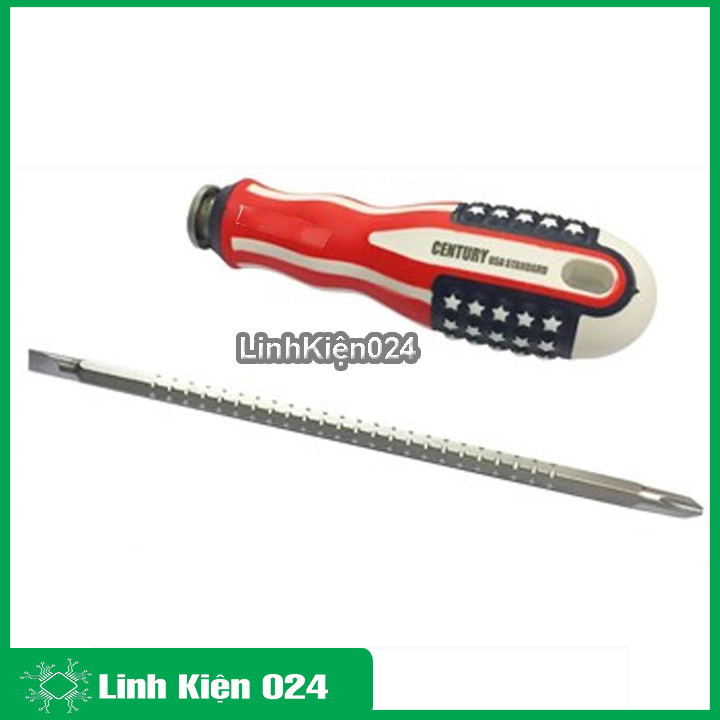 Tua vít cờ Mỹ 2 đầu đa năng, 1 đầu 2 cạnh, 1 đầu 4 cạnh tiện dụng