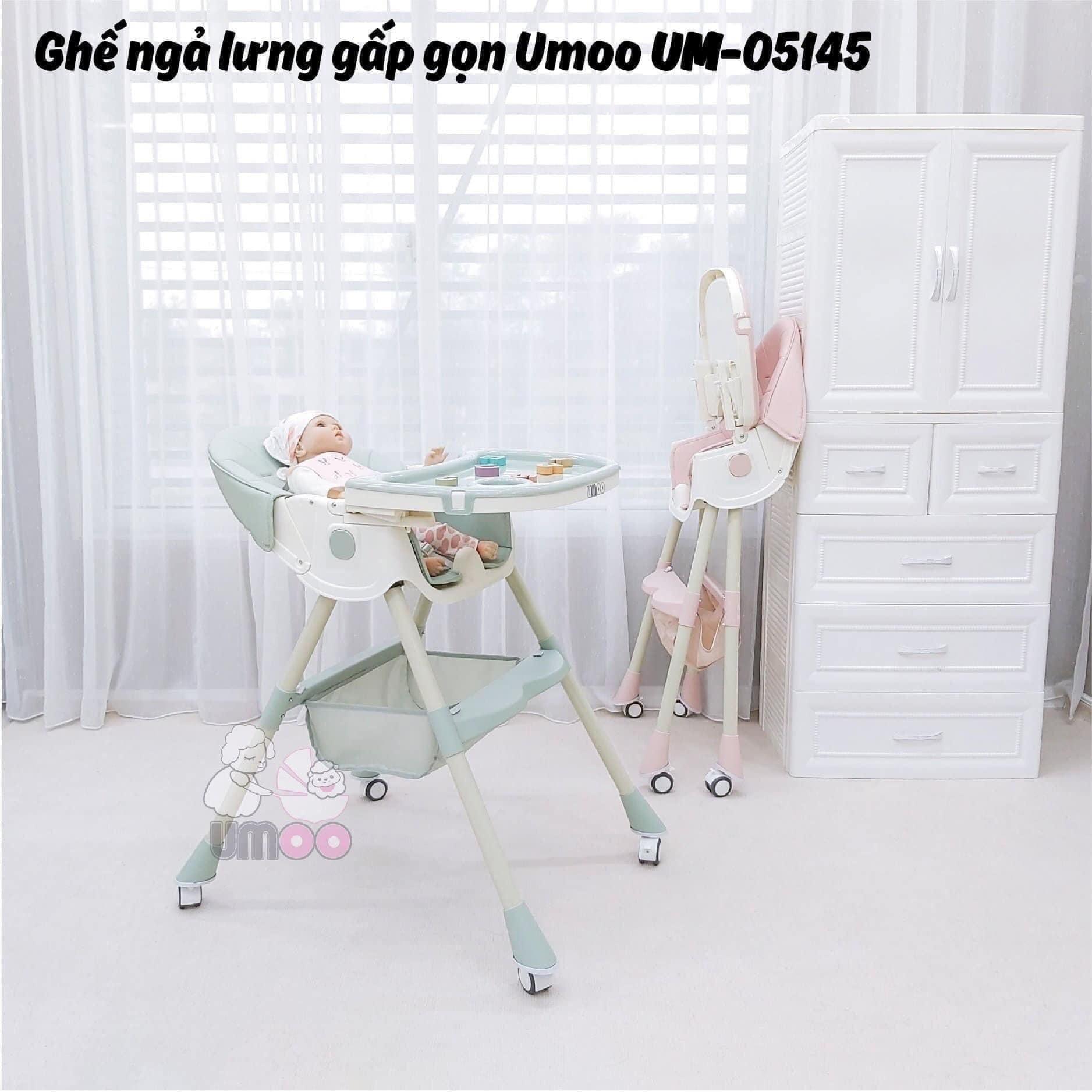 Ghế ăn dặm Umoo ngả lưng gấp gọn cho bé