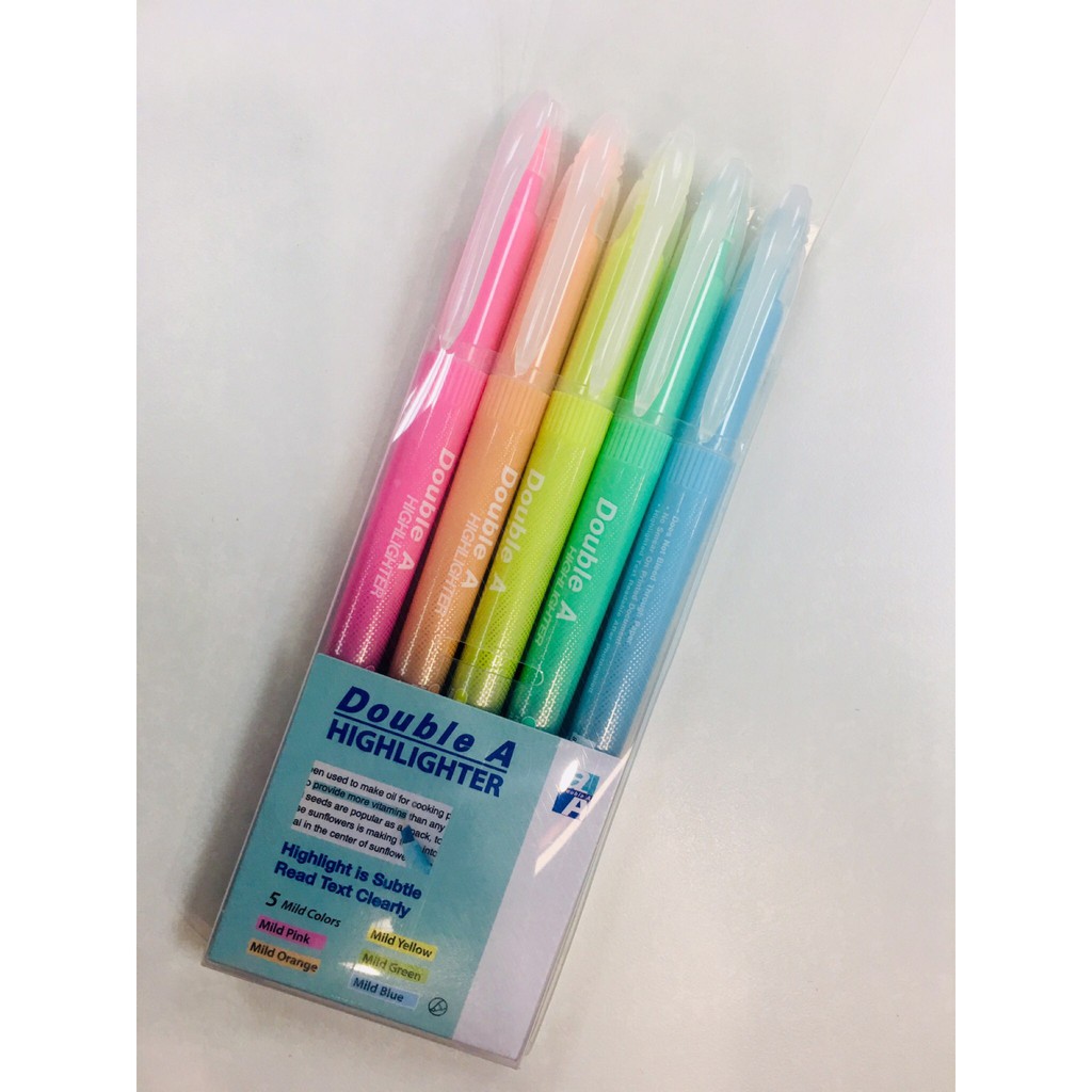 1 cây bút dạ quang-highlighter cao cấp DOUBLE A,DHL 110,năm màu lựa chọn :xanh dương,xanh lá,vàng,cam và hồng