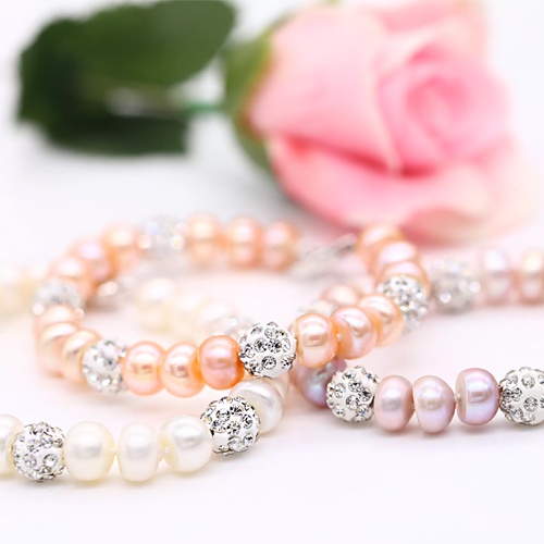 Vòng Tay Chuỗi Hạt Ngọc Trai Nước Ngọt cỡ 8 Ly, Lắc Tay Ngọc Trai Thật - L8003 - Bảo Ngọc Jewelry