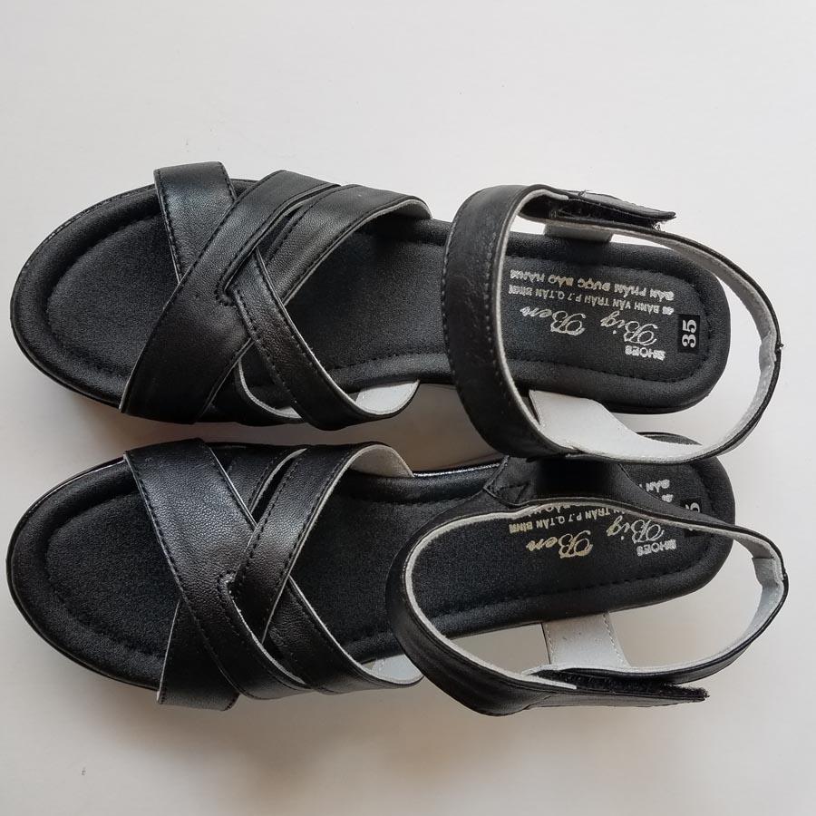 [HCM]Giày Sandal Nữ Đế Xuồng BIGBEN Da Bò Thật Cao Cấp