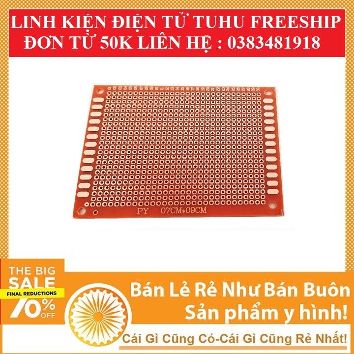 Phíp Đồng Đục Lỗ 1 Mặt PCB ( xanh nâu )
