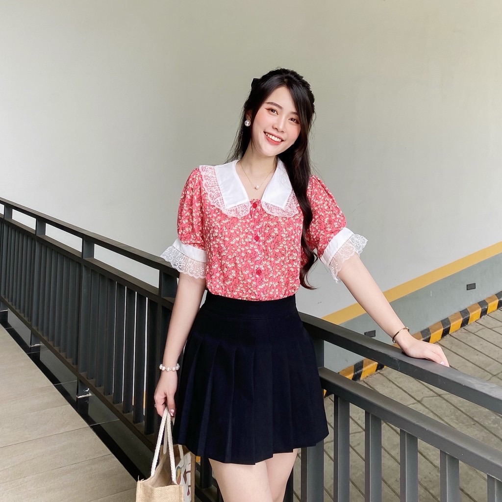 ÁO SƠ MI CỔ NHỌN VIỀN REN (MS113)