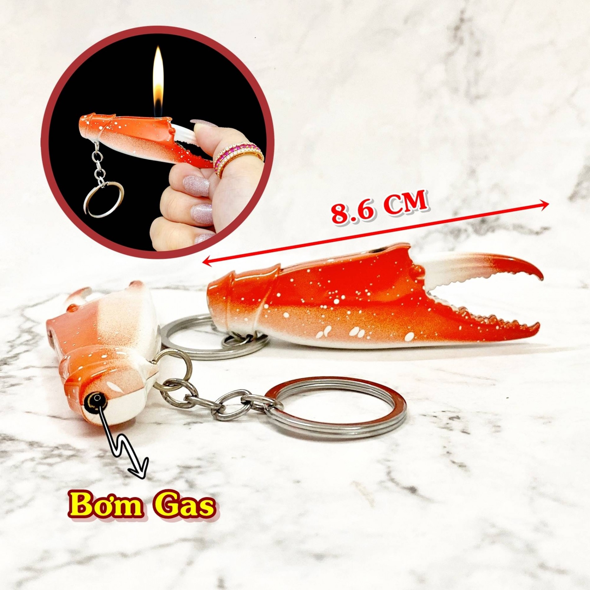 BẬT LỬA - MÓC KHÓA HÌNH CÀNG GHẸ (CÀNG CUA) KIM LOẠI ĐỘC LẠ - (XÀI GAS)