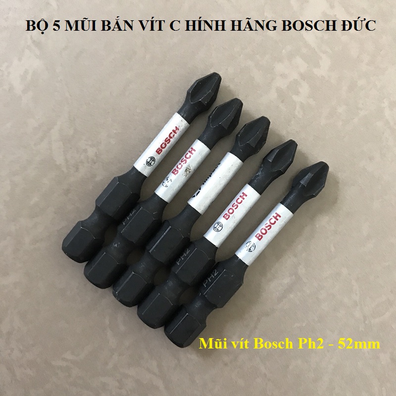 BỘ 5 MŨI BẮN VÍT CHÍNH HÃNG PH2 - 50mm