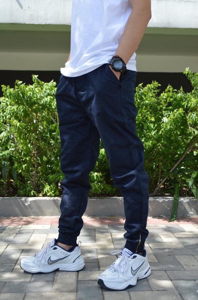 [HCM]Quần Jogger Kaki Nam Nữ Khóa Zip Unisex