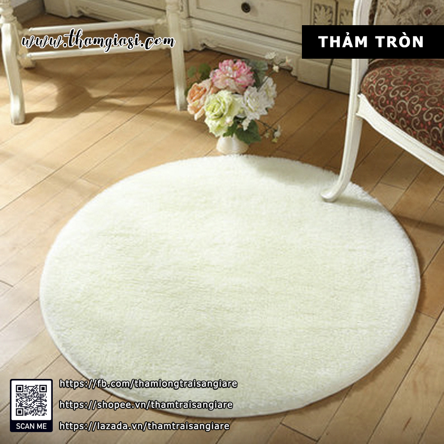 Thảm lông hình tròn trang trí sofa phòng khách phòng ngủ 1m siêu đẹp giá rất rẻ