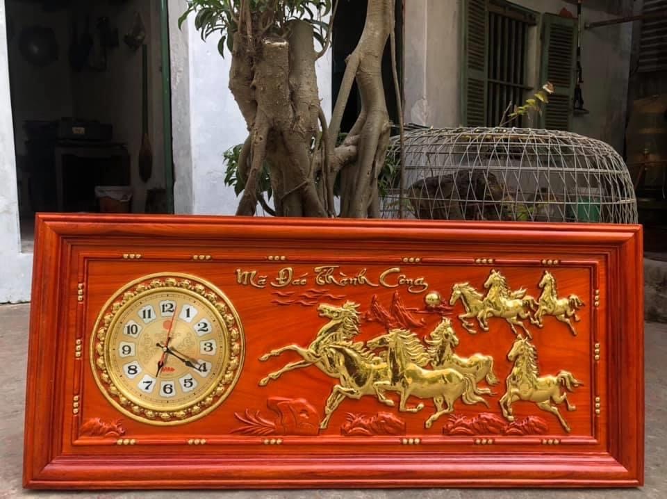 Tranh đồng hỗ gỗ ( Mã Đáo Thành Công)