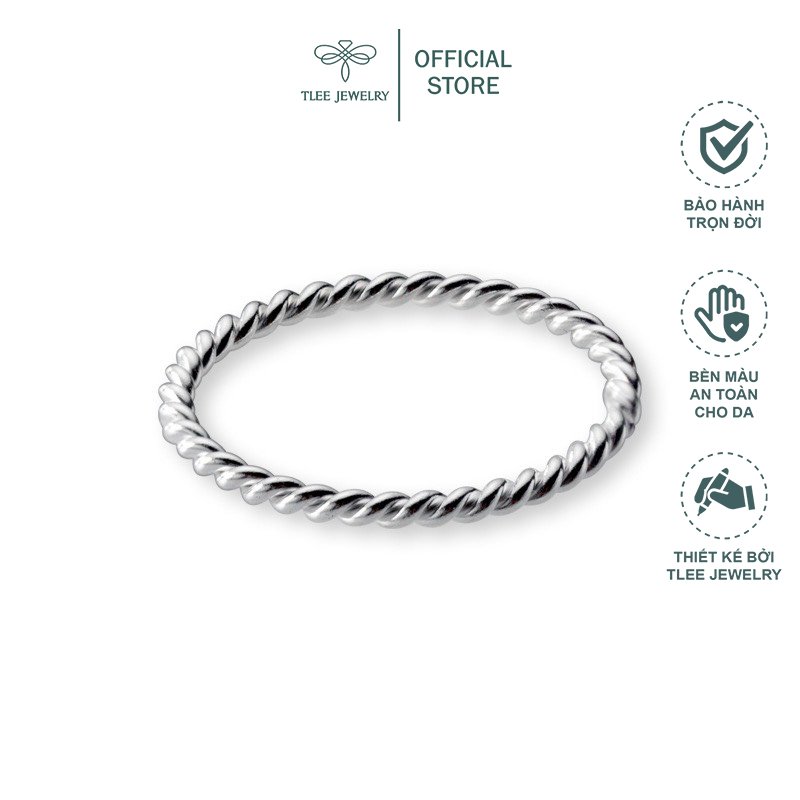 Nhẫn bạc TLEE xoắn bạc nguyên chất basic cá tính TleeJewelry A0279
