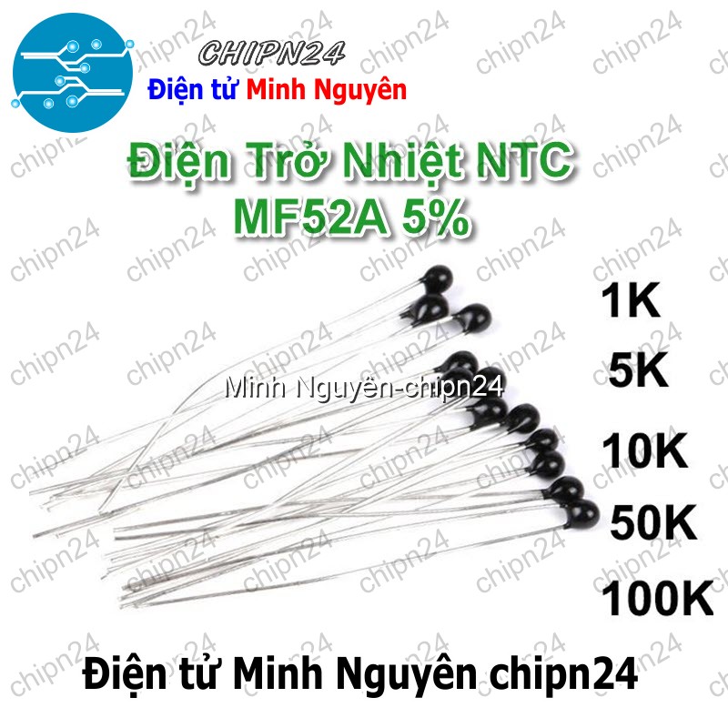 [5 con] (K501) Điện Trở Nhiệt NTC MF52A 5% (1K/10K/50K/100K) - [Chọn Loại] - HHH.00060