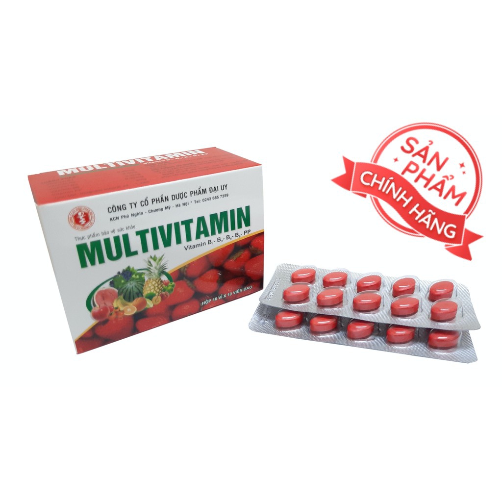 Viên uống bổ sung Multivitamin - Giúp bồi bổ sức khỏe hỗ trợ  bổ thần kinh giảm đau xương khớp hộp 100v