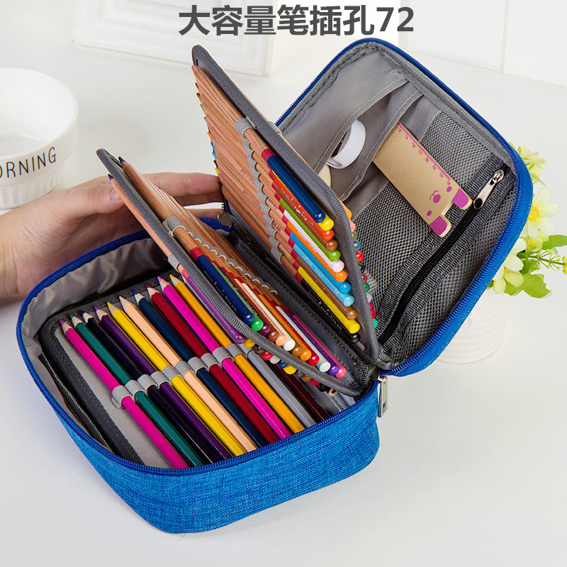 Túi đựng bút chống nước màu 72 lỗ 120 lỗ lớn, hộp đựng giấy bút chì thu nhỏ