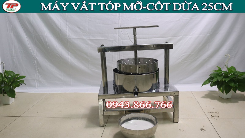 Máy vắt nước cốt dừa, ép tóp mỡ bằng tay lồng ép 18cm