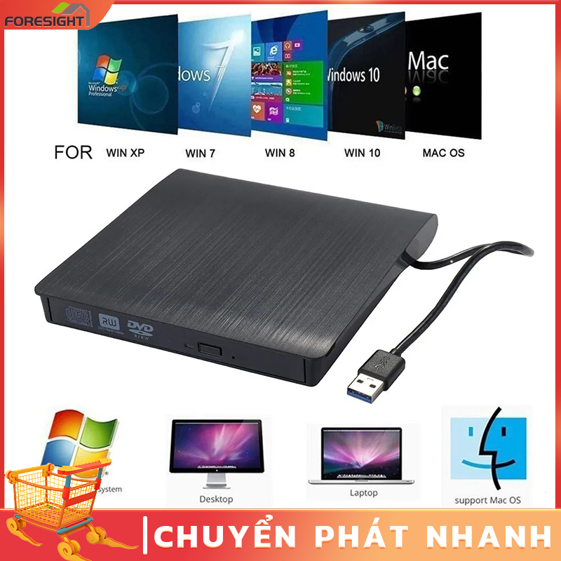 Ổ ghi dvd rw gắn ngoài mỏng usb 3.0 tiện dụng đầu đọc đầu đọc ổ đĩa quang cho máy tính xách tay pc dvd burner