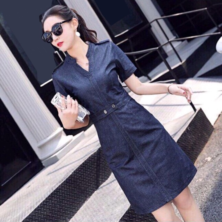 Đầm Jean Nữ Form Dáng Ôm Dịu Dàng