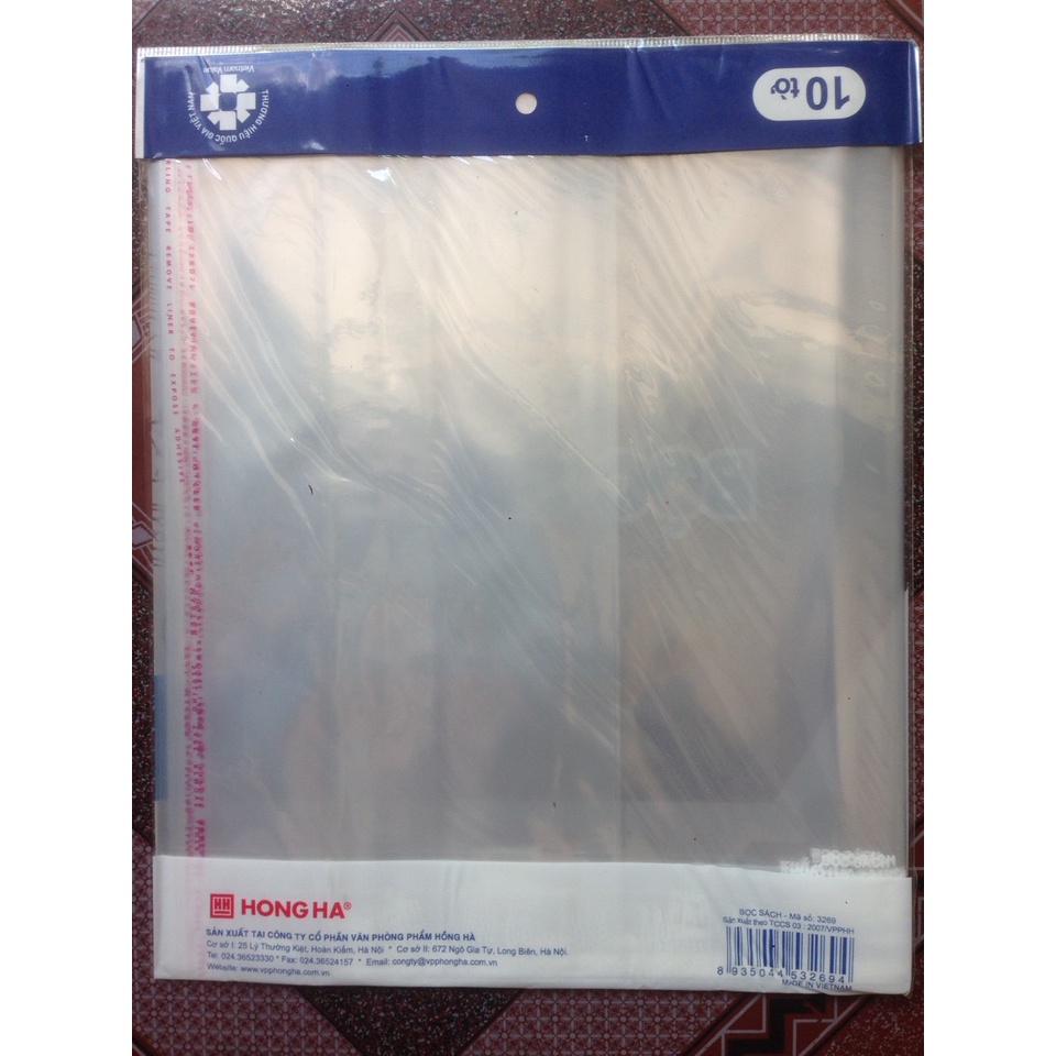 Bọc Sách Cấp 2, 3 Hồng Hà 3269 (190×265Mm)