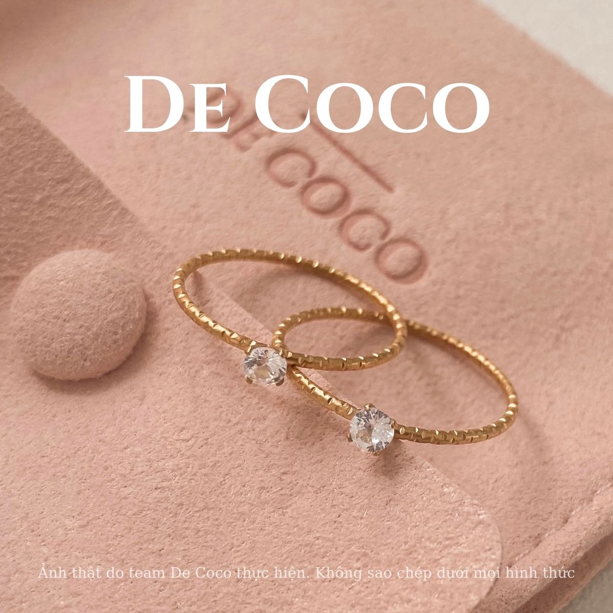KHÔNG ĐEN GỈ - Nhẫn nữ thân mảnh đánh nhám Slenda De Coco