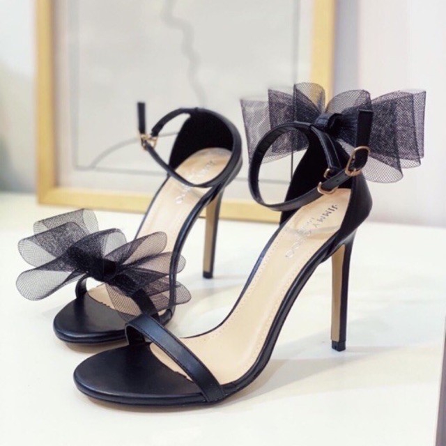 Sandal nữ cao gót nhọn 9p thắt nơ siêu xinh