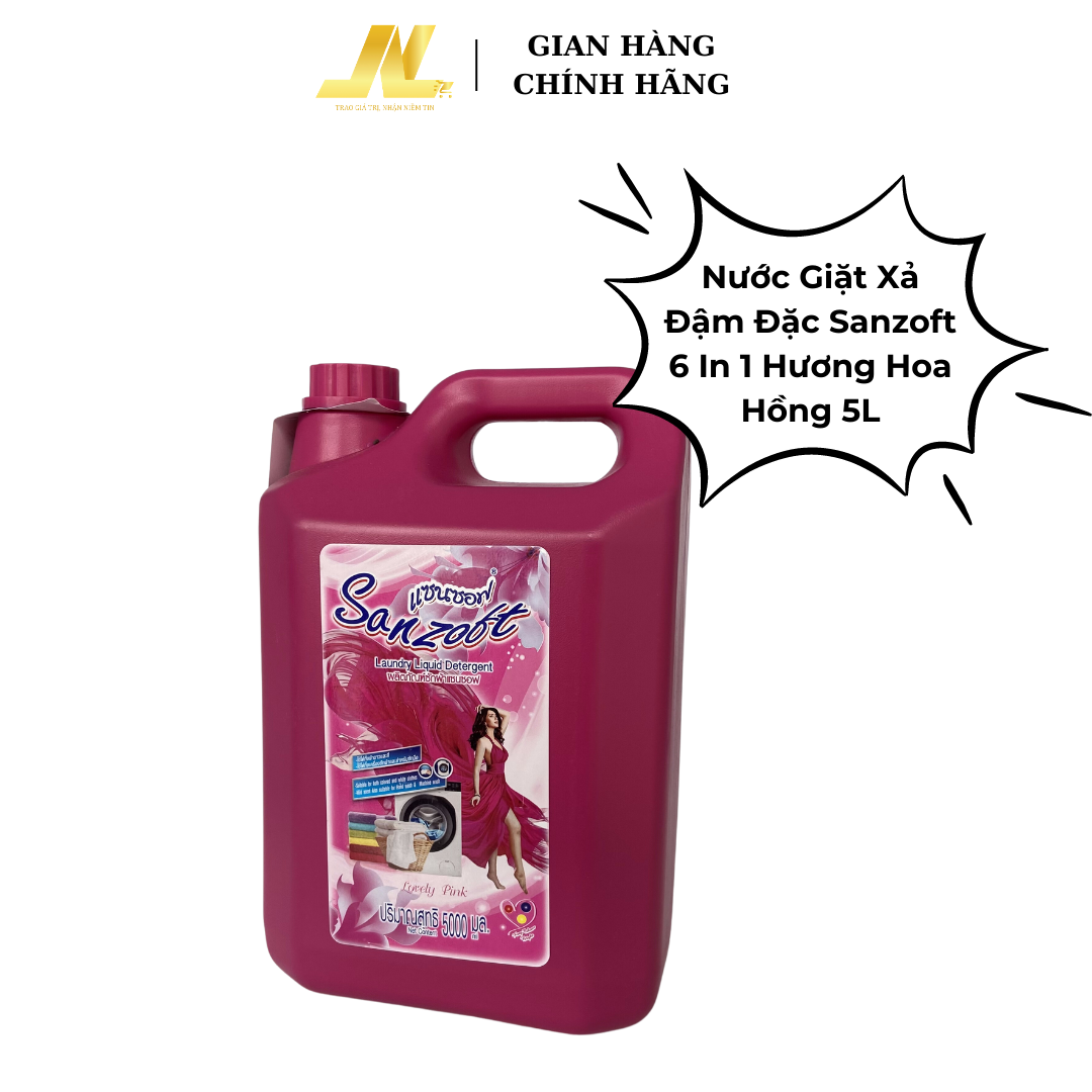 Nước giặt xả đậm đặc sanzoft 6 trong 1 - tặng túi nước rửa chén daiwa thái lan 500ml