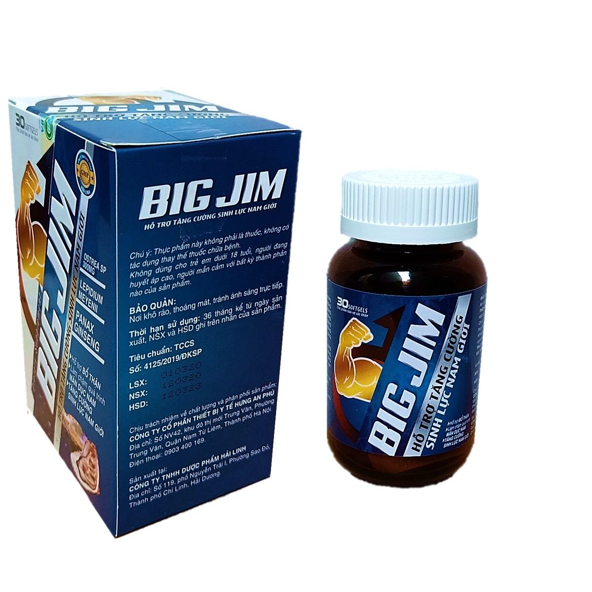 Tinh chất Hàu Biển Ostrea sp Big Jim - Giúp bổ thận, tráng dương, tăng cường sinh lý- Hộp 30 viên
