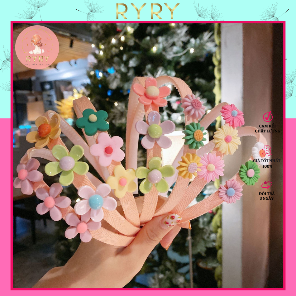 Cài Tóc Đính Hoa Xinh Xắn Cho Bé Gái
