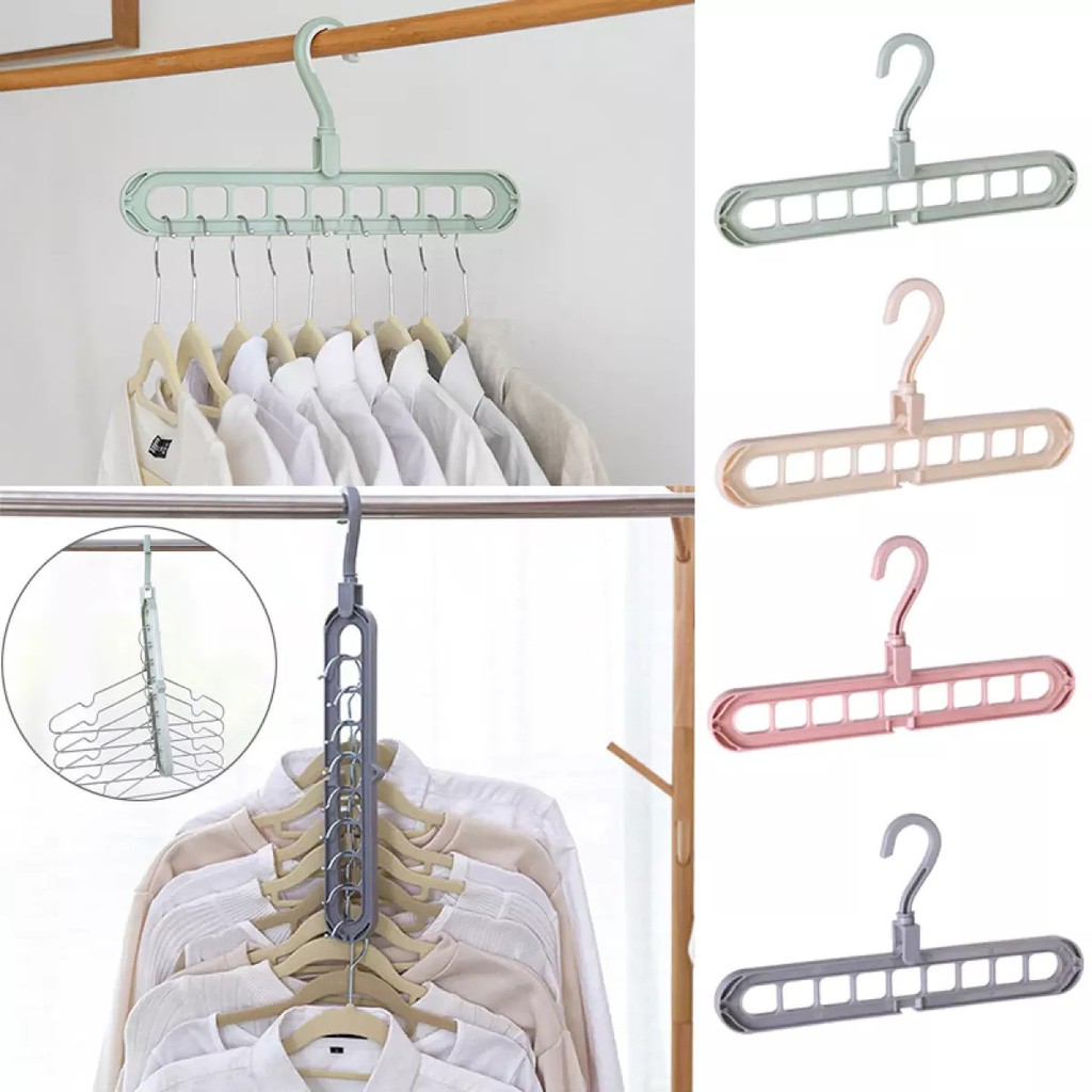 [HCM]Móc Treo Quần Áo 9 Lỗ Đa Chức Năng