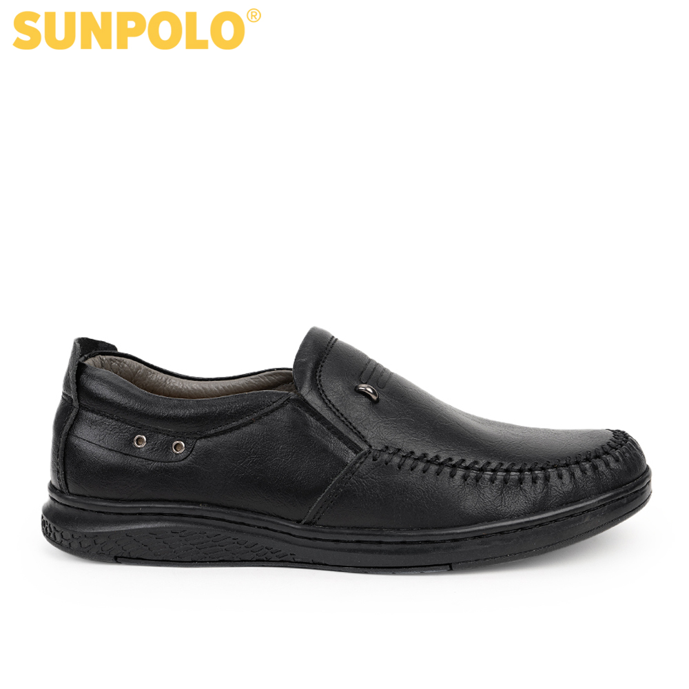 Giày mọi nam da bò SUNPOLO LMS265 (Đen, Nâu)