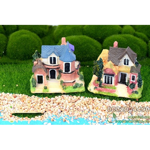 Biệt thự mini trang trí hồ cá tiểu cảnh