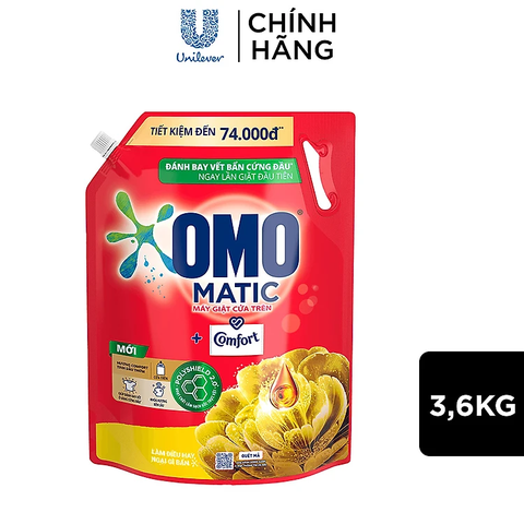 [HSD 0226] Nước Giặt OMO Matic Túi 3.6kg/ 3.9kg