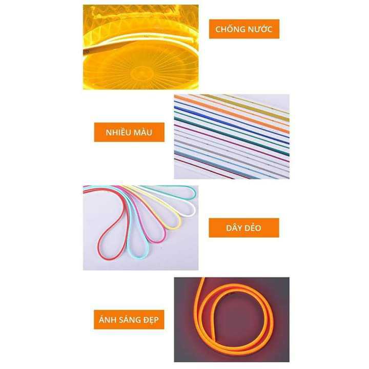 Dây đèn trang trí NEON uốn chữ cuộn 5m(có 7 màu)