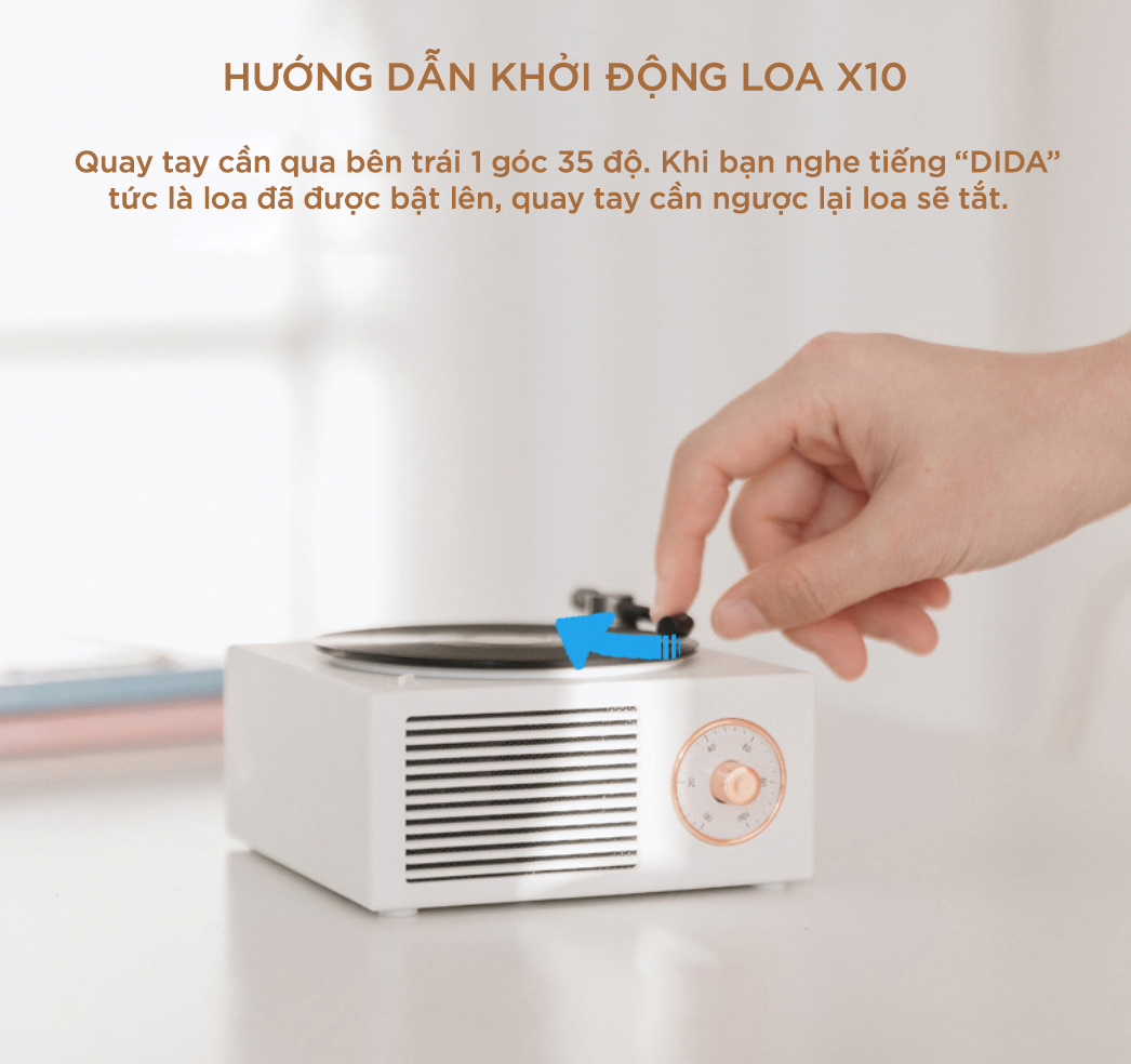 Loa Bluetooth Retro X10 Giả Lập Đĩa Than
