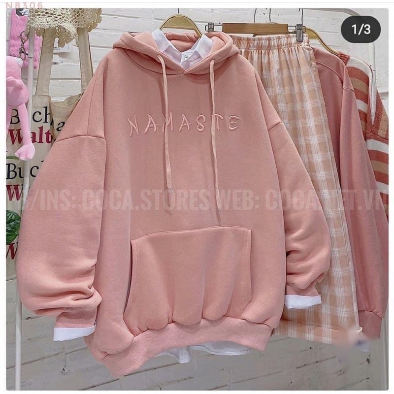 Áo hoodie NAMASTE , áo thun nam nữ, quần khaki, quần nữ, sét bộ mặc ở nhà, áo thun tay dài, quần jean ống rộng - FANI