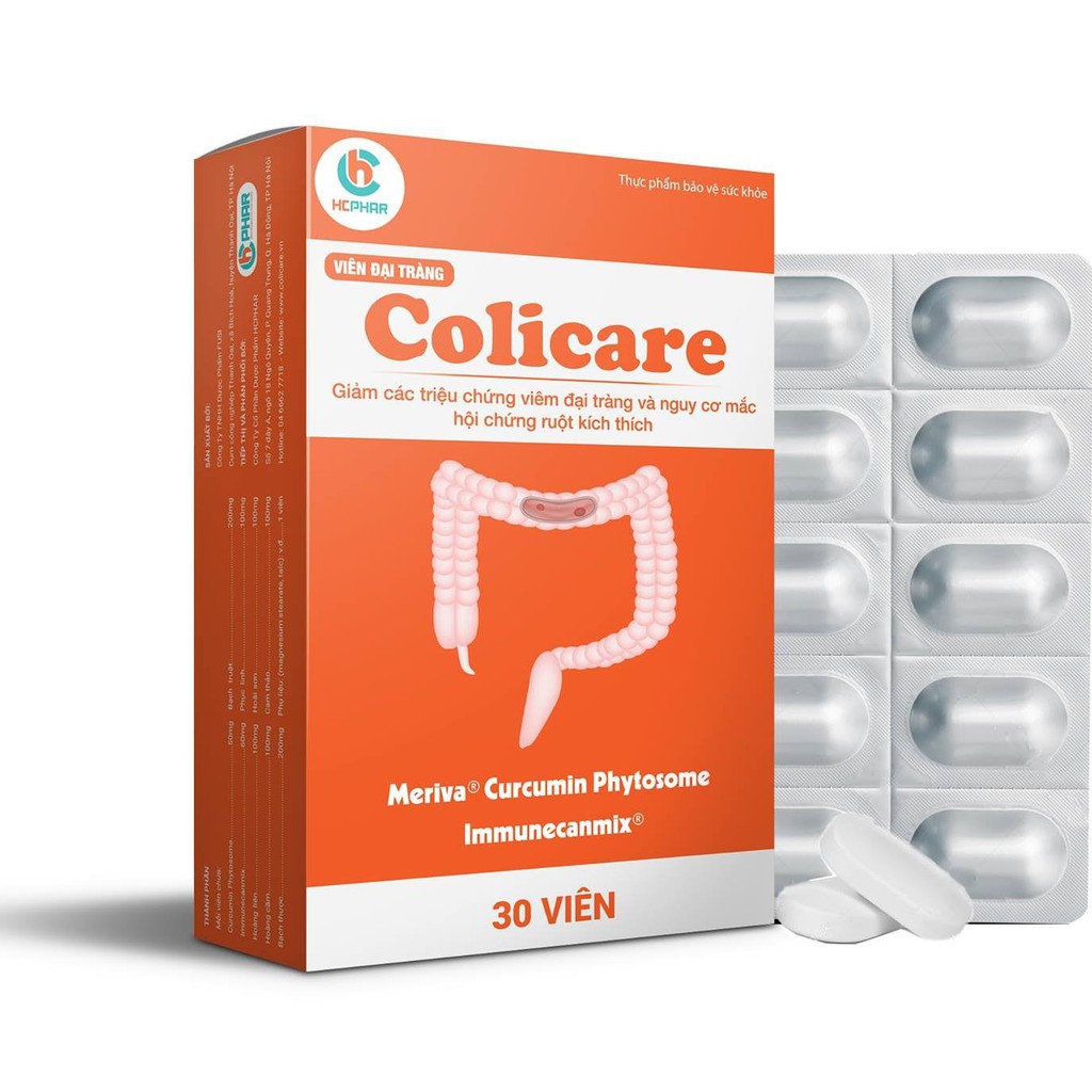 Viên uống Colicare – Hỗ trợ giảm triệu chứng viêm đại tràng (Hộp 30 viên)